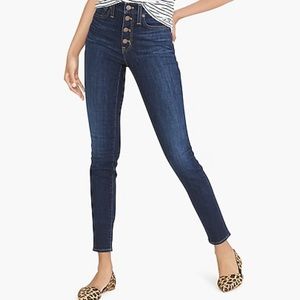 J Crew 9” high-rise skinny jean in dark wash